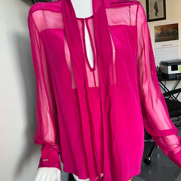 Gorgeous Pink 💯 SILK Prabal Gurung blouse-new no tags - Picture 13 of 14